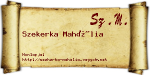 Szekerka Mahália névjegykártya